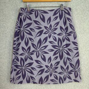 Boden Size 12 UK/8 US Regular Purple Floral Patterned Wool Blend Skirt Pencil
